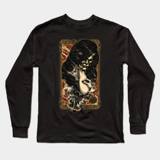 Masked Girl in flames Long Sleeve T-Shirt